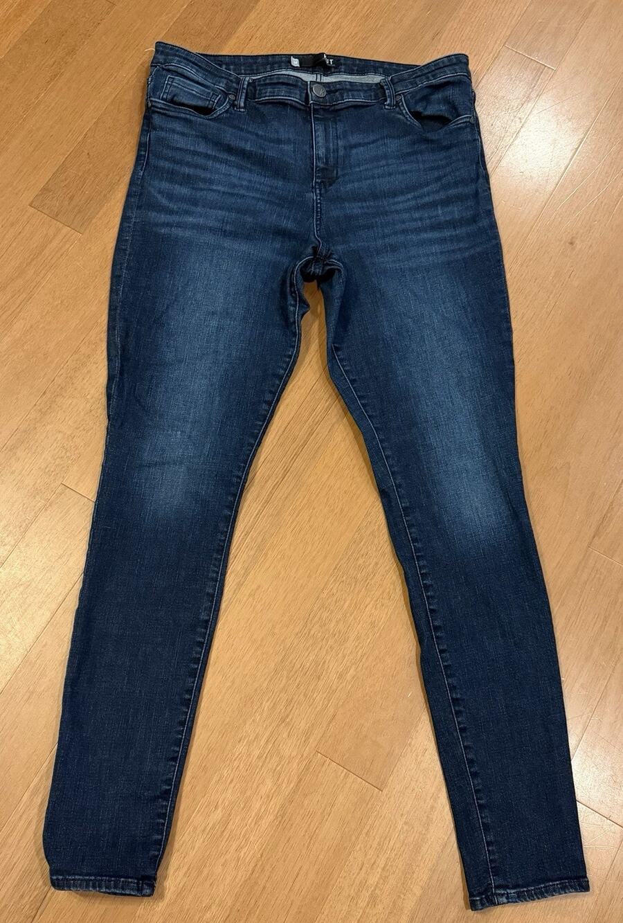 Kut From The Kloth Jeans Size 14 MIA Toothpick Skinny Dark Wash Distressed
